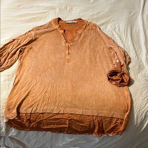 Orange Long Sleeve Blouse